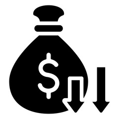Expense Optimization glyph icon, related to financial and business theme, use for UI or UX kit, web and app development