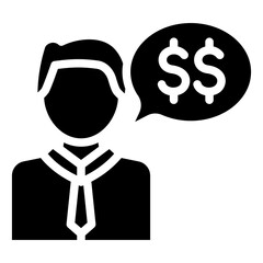 Financial Advice glyph icon, related to financial and business theme, use for UI or UX kit, web and app development