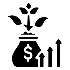 Investment Opportunity glyph icon, related to financial and business theme, use for UI or UX kit, web and app development