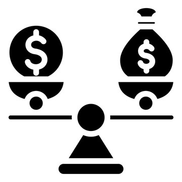 Financial Stability Glyph Icon, Related To Financial And Business Theme, Use For UI Or UX Kit, Web And App Development