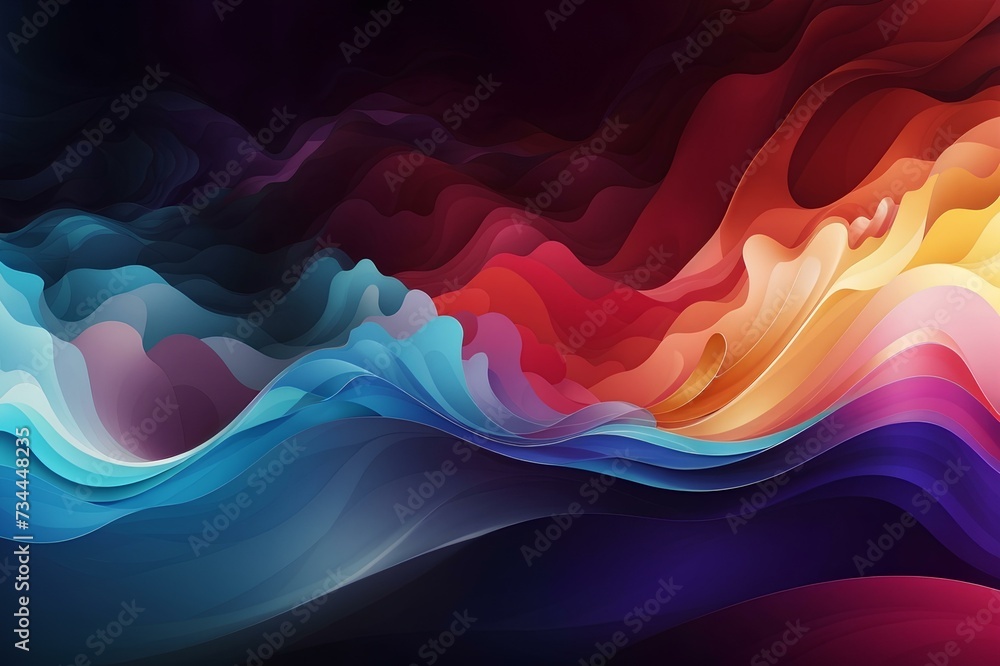 Poster abstract colorful wave background , created by ai generated
