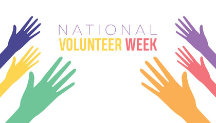 Fototapeta premium National Volunteer Week observed every year in April. Holiday, poster, card and background vector illustration design.