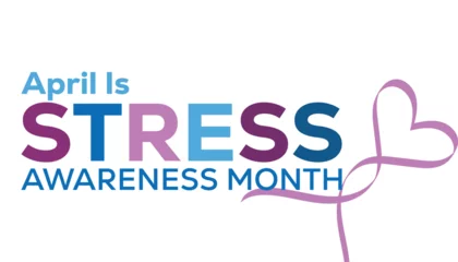Foto op Plexiglas Stress Awareness Month observed every year in April. Holiday, poster, card and background vector illustration design. © Rabin