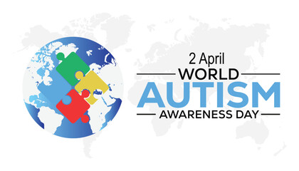 World Autism Awareness Day observed every year in April. Holiday, poster, card and background vector illustration design.