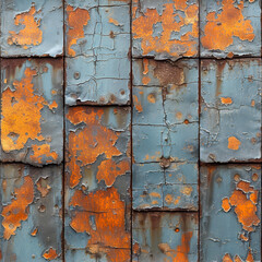 oxidized Metal with patina and rust, seamless tile, ai generated