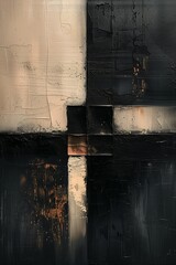 cross wall fire hydrant abstract black oil light white color cover displacement spectral evolution torn edges pallet strokes