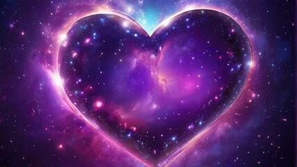 purple love symbol on galaxy background