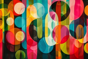 Colorful Circles and Ovals Pattern.