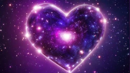 purple love symbol on galaxy background