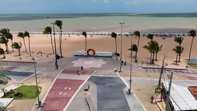 Busto Tamandare At Joao Pessoa Paraiba Brazil. Maritime Tower. Industry Skyline High Rise Building Stunning. Industry Cityscape High Rise Building Flyover Business.