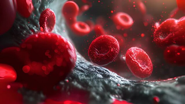 simulation of Hemoglobin inside human blood vessels.