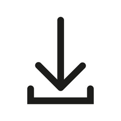 Sleek black arrow symbol on white background. Brand logo graphics in parallel
