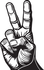 Peace Sign Finger Gesture Illustration
