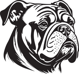 Bulldog Face Illustration