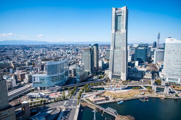 神奈川県横浜みなとみらいの都市風景