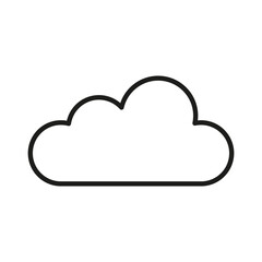 A black and white outline of a cloud on a white background