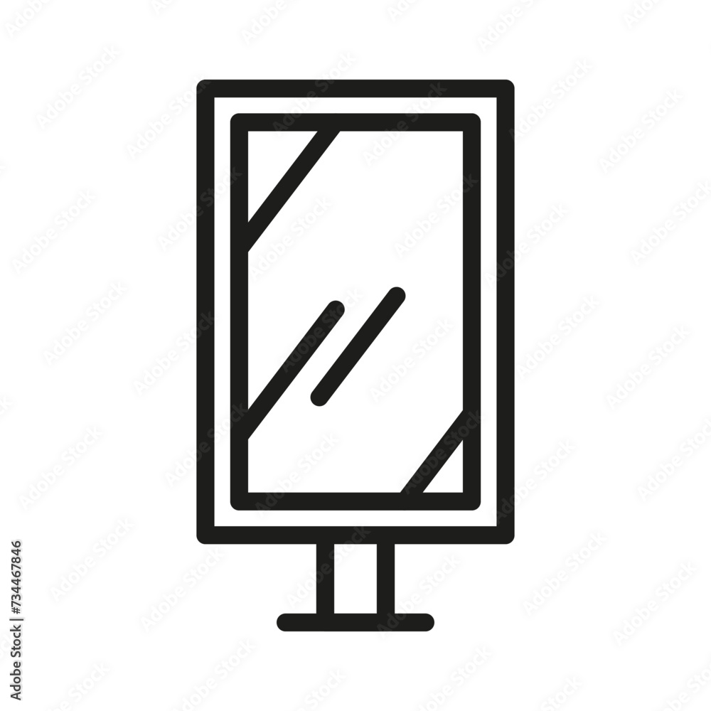 Aufkleber rectangular computer monitor accessory with sleek black and white design