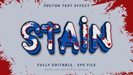 3d Grunge Stain Editable Text Effect Design Template - obrazy, fototapety, plakaty