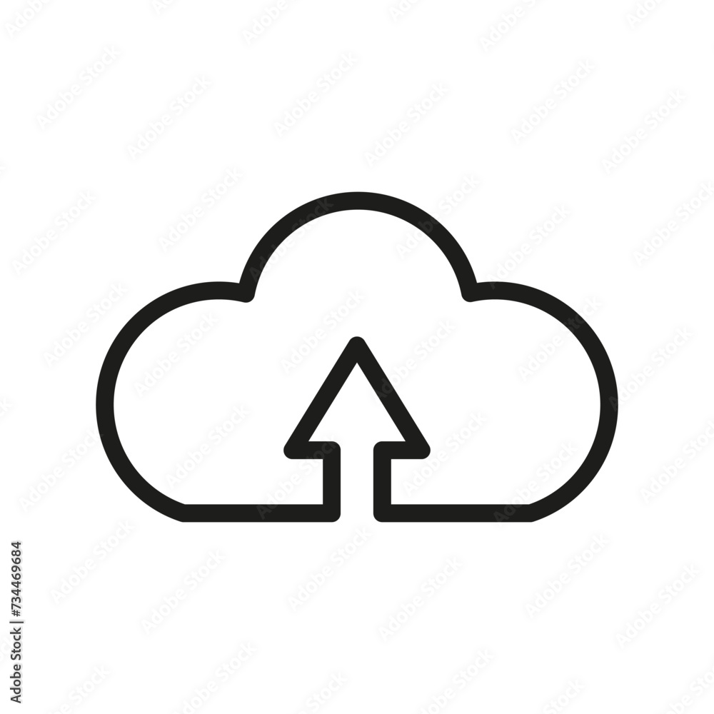 Poster a cloud with an arrow pointing up