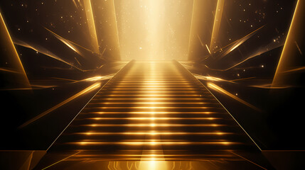 Luxurious podium, decorated with sparkling light effects