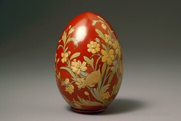 Egg with floral design. Generative AI