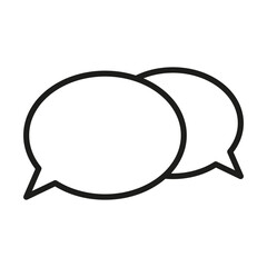 Two speech bubbles are connected to each other on a white background