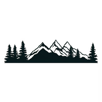 recommend clip art: A mountain silhouette black and white
