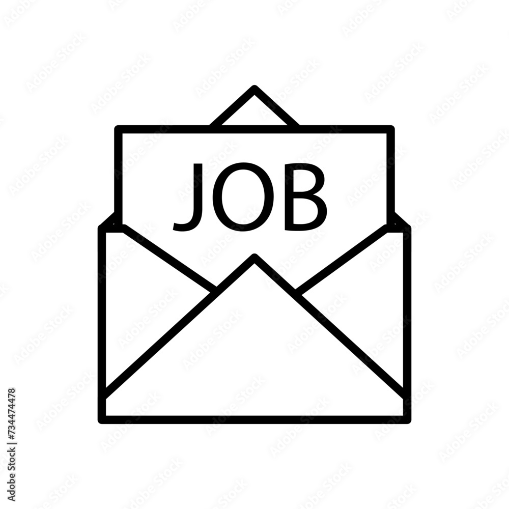 Aufkleber minimalistic job envelope icon with triangle and circle for a professional look
