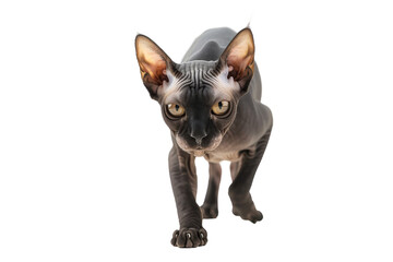 Stalking cat, isolated on transparent background.