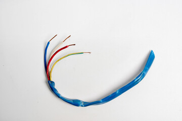 Used pieces of electrical cable, waste that can be recycled