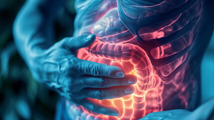 3D Illustration of Human Digestive System Anatomy for Medical Concept - obrazy, fototapety, plakaty