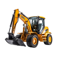 Excavator with No Background Distractions