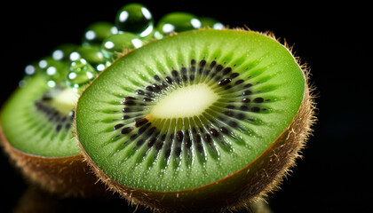 Fresh, ripe kiwi slice a healthy, delicious summer snack generated by AI