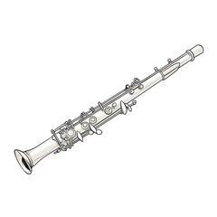 artistic outline of Flute: A delicate woodwind instrument