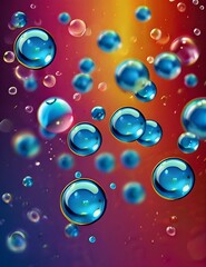 abstract pc desktop wallpaper background with flying bubbles on a colorful background Generative AI