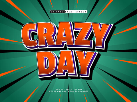 crazy day editable text effect style