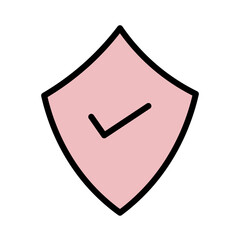 Security Shield Verify Filled Outline Icon