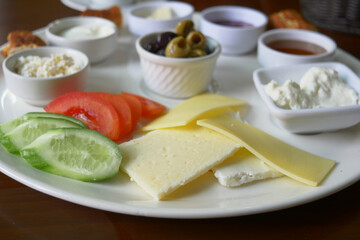 Turkish Breakfast Served on Table 