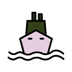Marine Sea Ship Filled Outline Icon