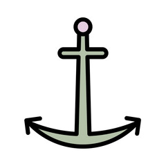 Ship Anchor Boat Filled Outline Icon