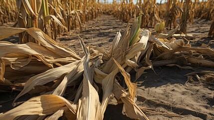 storm wind damaged corn