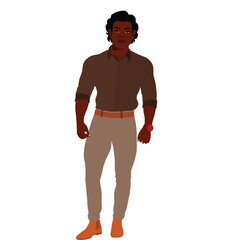 Fototapeta premium Handsome black man in elegant art style vector