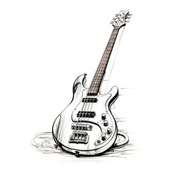 Naklejka premium Outline Acoustic music classics Band