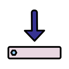 Arrow Down Download Filled Outline Icon