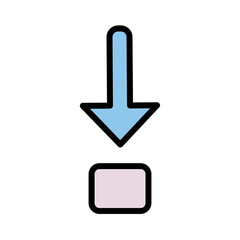 Arrow Dot Down Filled Outline Icon