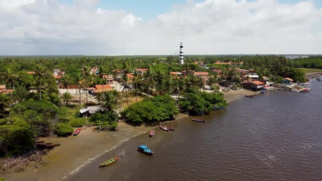 Mandacaru Lighthouse At Barreirinhas Maranhao Brazil. Maritime Waterfront. Waterfall Dramatic Sky Landscape Waterfalls. Landscape Landscaping Landscape Mountain Panoramic Landscape.