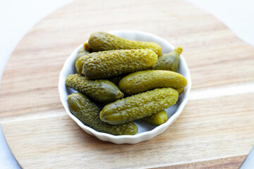Tasty pickled cucumbers. Fermented vegetables
