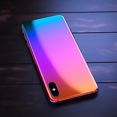 A sleek, modern smartphone with a captivating gradient of colors