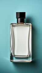 Luxury perfume bottle, elegant design, scented liquid, shiny glass generated by AI