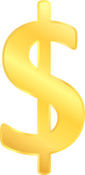 Gold glittering dollar coin symbol sign vector money exchange currency illustration element